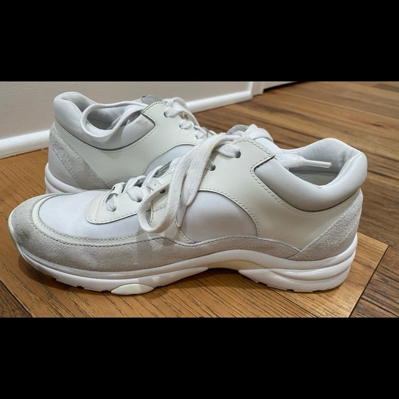 Chanel All White Sneakers in size US 8.5 - Picture 3 of 8